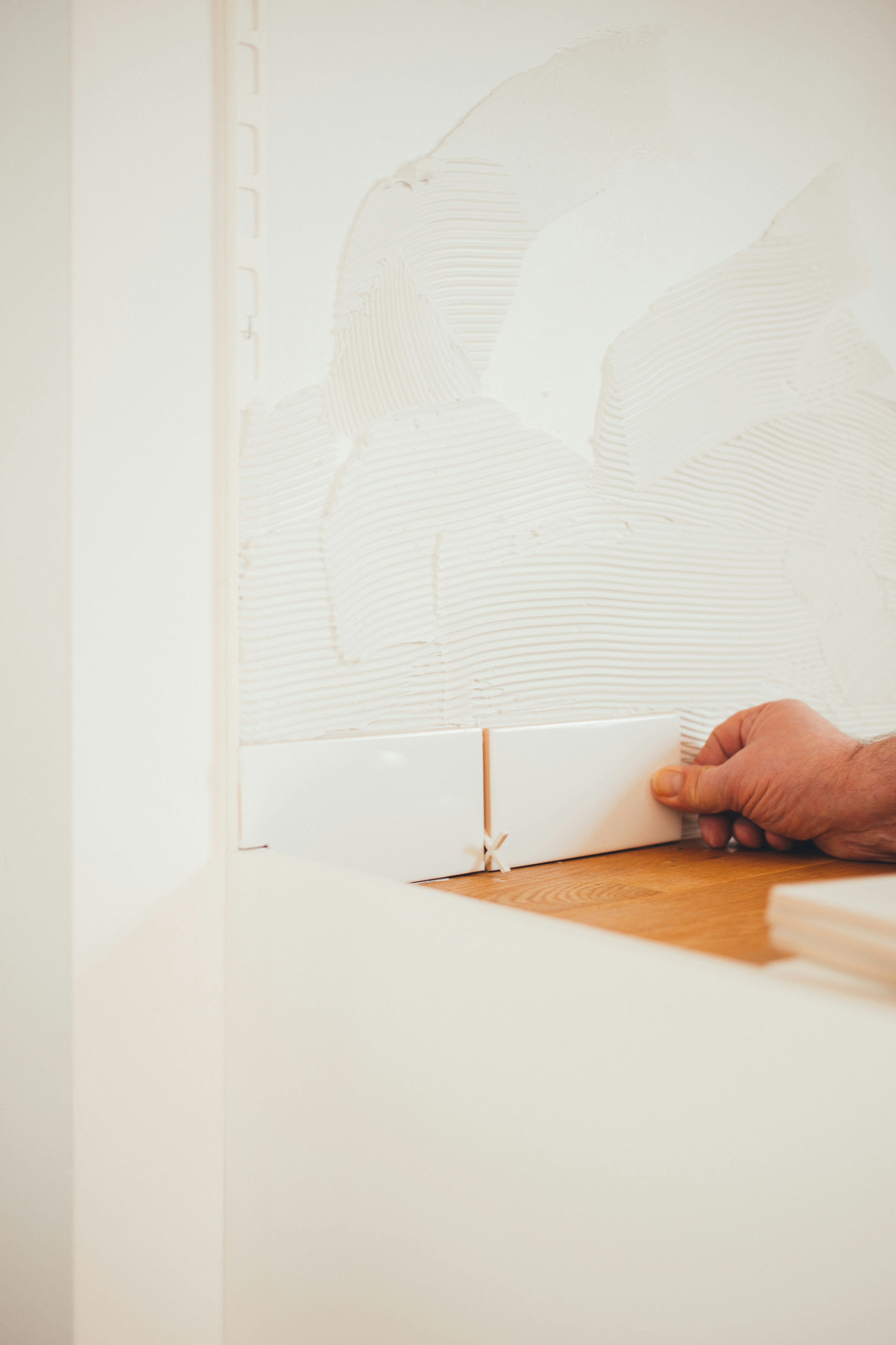 Wall tile installation